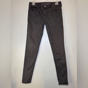 American Eagle Women’s Jegging Sateen Olive Green Super‎ Stretch Jeans